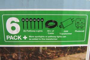 lot 53 image: Low Voltage Black Outdoor Integrated LED Landscape Path Light (6-Pack Kit) (missing wire connectors)