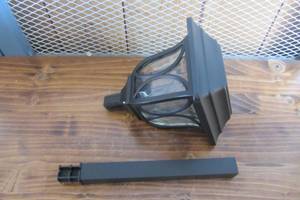 lot 64 image: 6-Light Black Solar LED Outdoor Post Light 8 Lumens Square Cage
