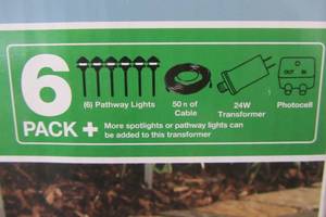 lot 71 image: Low Voltage Black Outdoor Integrated LED Landscape Path Light (6-Pack Kit)