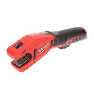 lot 21 image: Milwaukee M12 12-Volt Lithium-Ion Cordless Copper Tubing Cutter (Tool-Only), 2471-20. Powers up.
