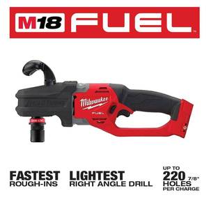 lot 27 image: Milwaukee M18 FUEL 18-Volt Lithium-Ion Brushless Cordless 12 in. Hole Hawg Right Angle Drill Kit with Quick-Lok (Tool-Only), 2808-20 - Works.
