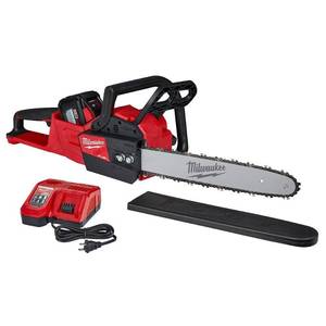 lot 41 image: Milwaukee M18 FUEL 16 in. 18-Volt Lithium-Ion Battery Brushless Cordless Chainsaw Kit with 12.0Ah Battery and M18 Rapid Charger, 2727-21HD - Works.