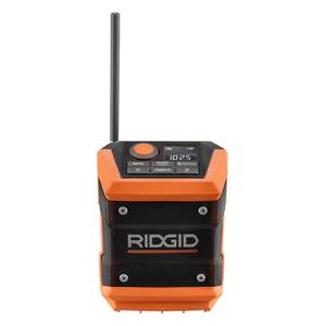 lot 71 image: RIDGID 18-Volt Cordless Mini Bluetooth Radio with Radio App (Tool Only), R84086B - Works.