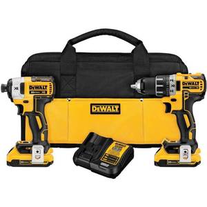 lot 85 image: DEWALT 20-Volt MAX XR Lithium-Ion Cordless Brushless DrillImpact Combo Kit (2-Tool) with (2) Batteries 2Ah, Charger and Bag, DCK283D2 - LIKE NEW