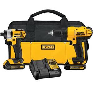 lot 86 image: DEWALT 20-Volt Max Lithium-Ion Cordless Kit, DCK240C2. LIKE NEW