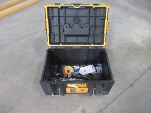 lot 167 image: Dewalt Tool Box Filled With NEW Handtools and More Tool Box is in used condition.