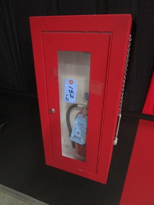 lot 152 image: BUILT IN FIRE EXTINGUISHER CABINETS WITH EXTINGUISHERS