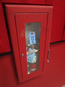 lot 352 image: BUILT IN FIRE EXTINGUISHER CABINETS WITH EXTINGUISHERS