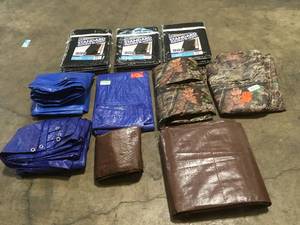 Lot of assorted Tarps and moving Blankets see pictures