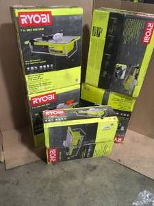 Lot of Ryobi 7 in Tile Saws open box customer returns various conditions see pictures