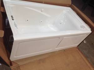 American STD Clean 60 in. Acrylic Left Drain Rectangular Alcove Whirlpool Bathtub in White customer returns see pictures