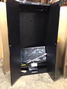 Husky Heavy Duty Welded 36 In. W X 81 In. H X 24 In. D 20-Gauge Free Standing Steel Tall Garage Cabinet In Black see pictures