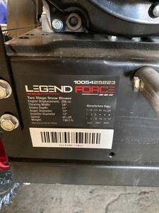 lot 52 image: Legend Force 24 in. Two-Stage Gas Snow Blower with Electric Start in good condition see pics carefully 