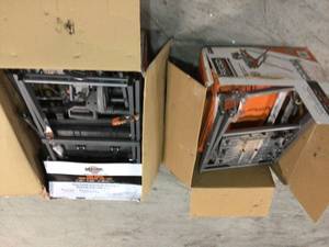 lot 8 image: Lot of 2 Ridgid 7 in Tilesaw Tables For parts or Repairing Customer Reurns See Pictures