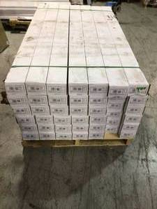 lot 13 image: Pallet of 42 Boxes of Hand Scraped Strand Woven Almond 38 in. T x 5-18 in. W x 72-78 in. L Eng Click Bamboo Flooring (25.88 sq. ft.  case) by Home Decorators Collection Customer Returns See Pictures