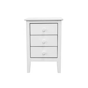 lot 61 image: 3-Drawer White Easy Pieces Solid Wood Chest of Drawers by Adeptus USA- not used -SEE PICTURES