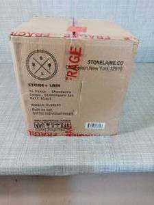 lot 3 image: 16-Piece Modern Black Matte Stoneware Dinnerware Set (Set for 4) by STONE LAIN- not used -SEE PICTURES