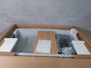 lot 13 image: Matte Black Finish Stainless Steel 33 in. x 22 in. Single Bowl Farmhouse Apron Mount Kitchen Sink with Workstation by AKDY- open box not used -SEE PICTURES