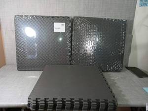 lot 26 image: Gray 24 in. x 24 in. x 0.47 Foam Interlocking GymGrage Flooring (24 sq. ft.) - set of 3 - -SEE PICTURES