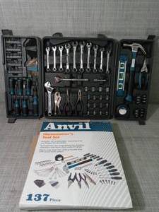 lot 42 image: 38 in. Drive SAE and Metric Home Tool Kit Set (137-Piece) by Anvil- open box not used -SEE PICTURES