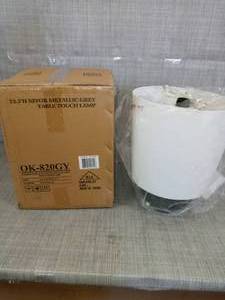 lot 48 image: 23.5 Niyor Metallic grey table touch lamp- set of 2 - not used -SEE PICTURES