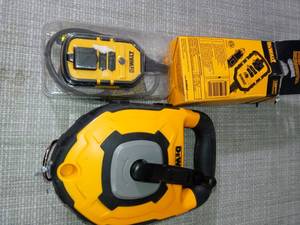 lot 80 image: 150 ft. 21 Large Capacity Chalk Reel & 140-Watt Portable Car Power Inverter with Dual USB Ports by Dewalt  - open box -SEE PICTURES