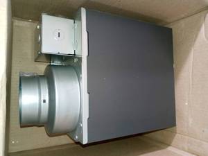 lot 84 image: WhisperCeiling DC fan with LED lights, Pick-A-Flow Speed Selector 50, 80 or 110 CFM and Flex-Z Fast install bracket. by Panasonic- open box not used -SEE PICTURES