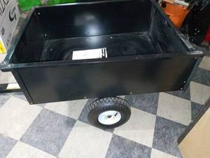 lot 110 image: 10 cu. ft. Lawn Mower Dump Cart with Wheels by PowerCare- not used no packaging  - SEE PICTURES