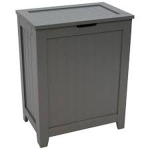 lot 58 image: Contemporary Country Gray Hamper with Wainscot Panels by Redmon- open box not used-SEE PICTURES