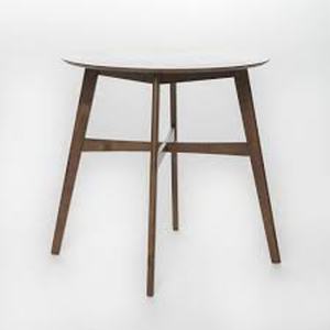 lot 92 image: Natural Walnut Brown Round Wooden Counter Height Table by Noble House- open box not used  - SEE PICTURES