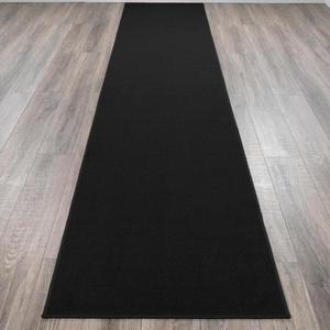 lot 81 image: Ottohome Collection Carpet Solid Hallway Wedding Aisle Black Design 2 ft. 7 in. x 10 ft. Non-Slip Runner Rug by Ottomanson- not used -SEE PICTURES