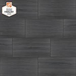 lot 95 image: QuicTile 12 in. x 24 in. Graphite Matte Porcelain Locking Floor Tile (9.6 sq. ft.  case)by Daltile- set of 2 - about 19.2 sq ft  - SEE PICTURES