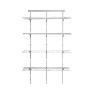 lot 45 image: ShelfTrack 16.75 in. D x 48 in. W x 80 in. H White Wire Utility Steel Closet System Kit by ClosetMaid - open box not used -SEE PICTURES
