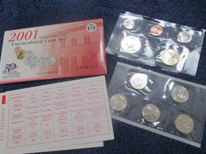 2001 Uncirculated Coin Set Denver...