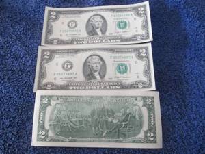 3- $2 Bills...