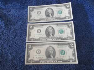 3- $2 Bills...