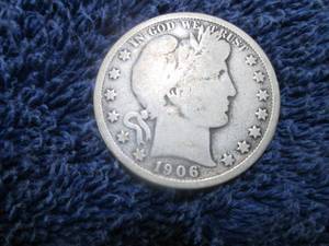 1906 Barber Silver Half Dollar...