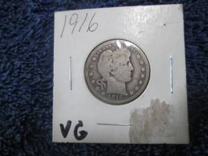 1916 Barber Silver Quarter Dollar C...