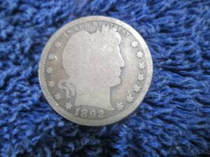 1892 Barber Silver Quarter Dollar C...