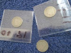 1- 1910, 2-1911 Barber Nickels...