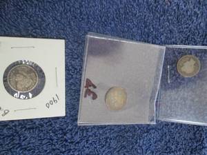 1898,1899, 1900 Barber Dimes...