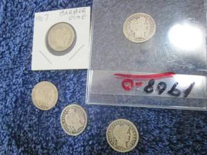 5 Barber Dimes 1906-1908...