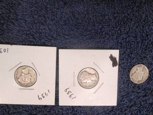 1 -19352- 1939 Mercury Dimes...