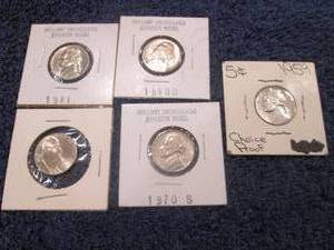 4 Assorted Uncirculated Nickels, 19...