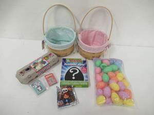 2 Woven Easter Baskets with Handles and Goodies