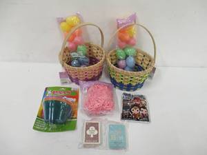 2 Woven Easter Baskets with Handles and Goodies