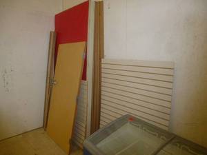 Door & Red Particle Board Panels Back Entrance