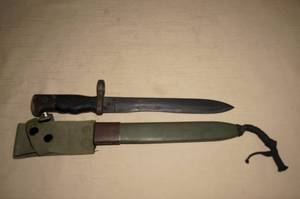 Vintage Spanish Battle Rifle Bayonet with Sheath