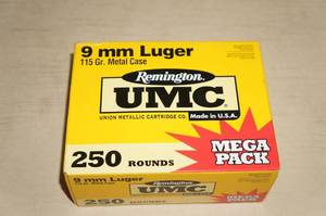250 Remington UMC 9mm Luger 115 Gr MC Ammo