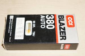 50 CCI Blazer .380 Auto 95 Gr TMJ Ammo